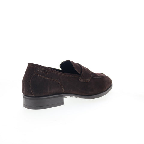 Di Bianco Miseno Mens Brown Suede Slip On Loafers & Slip Ons Penny Shoes