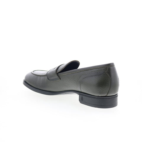 Di Bianco Miseno Mens Green Leather Slip On Loafers & Slip Ons Penny Shoes