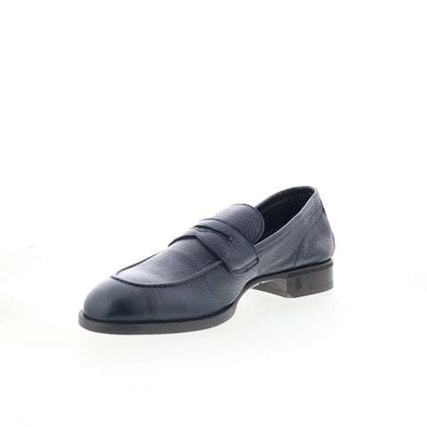 Di Bianco Miseno Mens Blue Leather Slip On Loafers & Slip Ons Penny Shoes