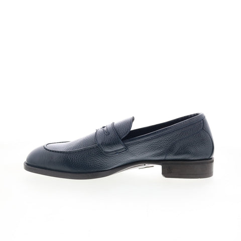 Di Bianco Miseno Mens Blue Leather Slip On Loafers & Slip Ons Penny Shoes