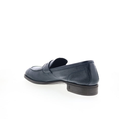 Di Bianco Miseno Mens Blue Leather Slip On Loafers & Slip Ons Penny Shoes