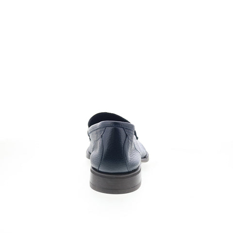 Di Bianco Miseno Mens Blue Leather Slip On Loafers & Slip Ons Penny Shoes