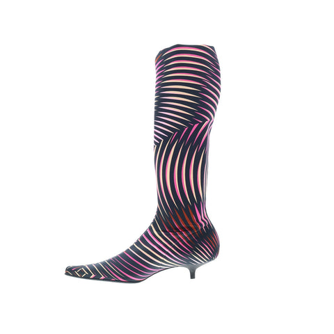 Missoni Raso Stretch Kaleido MISSONI 2 Womens Black Canvas Knee High Boots