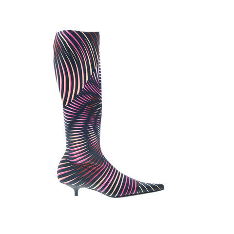 Missoni Raso Stretch Kaleido MISSONI 3 Womens Black Canvas Knee High Boots