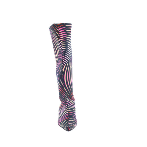 Missoni Raso Stretch Kaleido MISSONI 3 Womens Black Canvas Knee High Boots