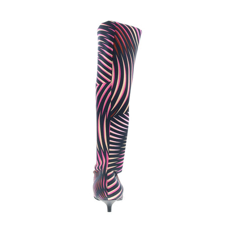Missoni Raso Stretch Kaleido MISSONI 3 Womens Black Canvas Knee High Boots