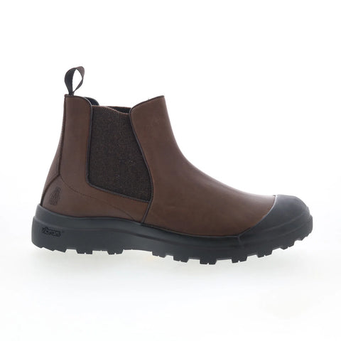 Di Bianco Moena Mens Brown Leather Slip On Chelsea Boots