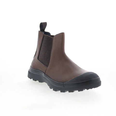 Di Bianco Moena Mens Brown Leather Slip On Chelsea Boots