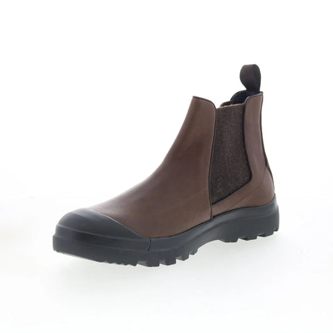 Di Bianco Moena Mens Brown Leather Slip On Chelsea Boots