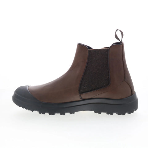 Di Bianco Moena Mens Brown Leather Slip On Chelsea Boots