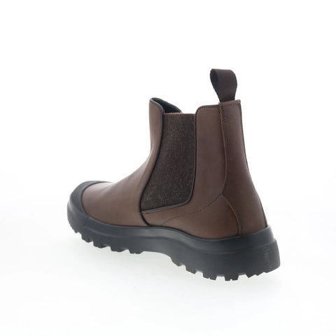 Di Bianco Moena Mens Brown Leather Slip On Chelsea Boots