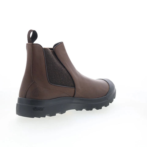 Di Bianco Moena Mens Brown Leather Slip On Chelsea Boots
