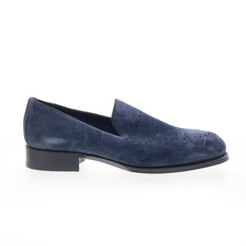 Di Bianco Monforte Mens Blue Suede Slip On Loafers & Slip Ons Casual Shoes