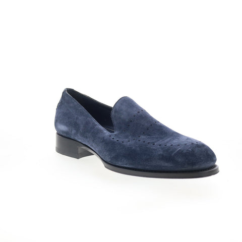 Di Bianco Monforte Mens Blue Suede Slip On Loafers & Slip Ons Casual Shoes