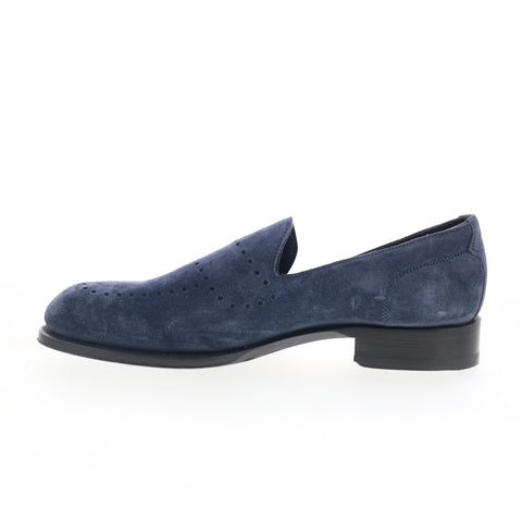 Di Bianco Monforte Mens Blue Suede Slip On Loafers & Slip Ons Casual Shoes