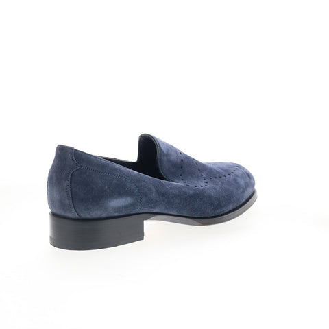 Di Bianco Monforte Mens Blue Suede Slip On Loafers & Slip Ons Casual Shoes