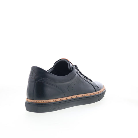 Di Bianco Monti Mens Black Leather Lace Up Lifestyle Sneakers Shoes