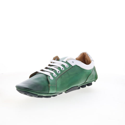 Di Bianco Monza Mens Green Suede Lace Up Lifestyle Sneakers Shoes