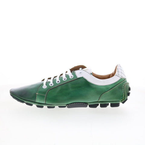 Di Bianco Monza Mens Green Suede Lace Up Lifestyle Sneakers Shoes