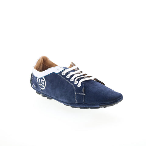 Di Bianco Monza Mens Blue Suede Lace Up Lifestyle Sneakers Shoes