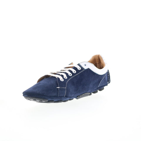 Di Bianco Monza Mens Blue Suede Lace Up Lifestyle Sneakers Shoes