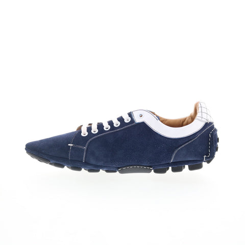 Di Bianco Monza Mens Blue Suede Lace Up Lifestyle Sneakers Shoes