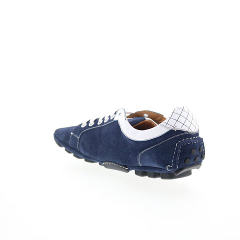 Di Bianco Monza Mens Blue Suede Lace Up Lifestyle Sneakers Shoes