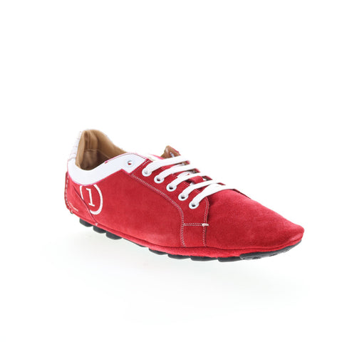 Di Bianco Monza Mens Red Suede Lace Up Lifestyle Sneakers Shoes