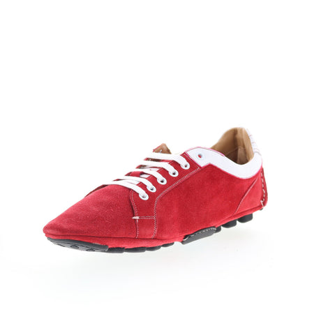 Di Bianco Monza Mens Red Suede Lace Up Lifestyle Sneakers Shoes