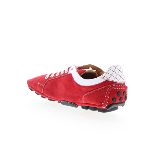 Di Bianco Monza Mens Red Suede Lace Up Lifestyle Sneakers Shoes