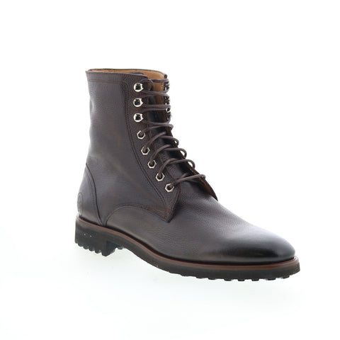 Di Bianco Mountain Mens Brown Leather Lace Up Casual Dress Boots
