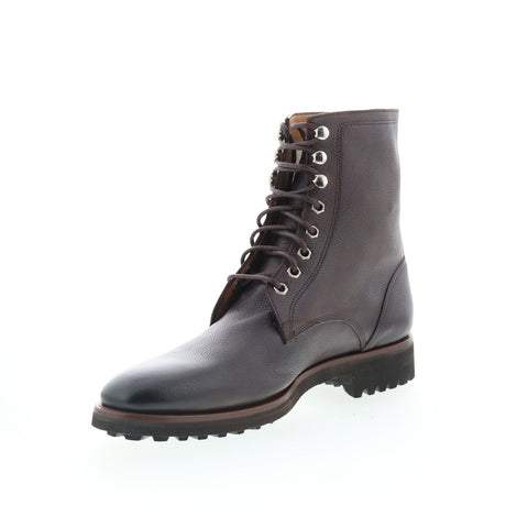 Di Bianco Mountain Mens Brown Leather Lace Up Casual Dress Boots