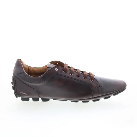 Di Bianco Muaelio Mens Brown Leather Lace Up Lifestyle Sneakers Shoes