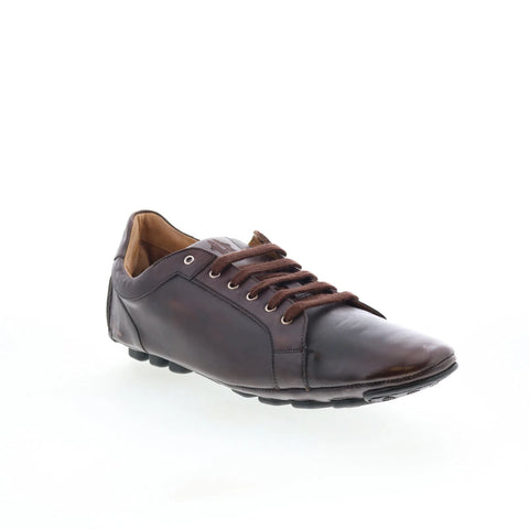 Di Bianco Muaelio Mens Brown Leather Lace Up Lifestyle Sneakers Shoes
