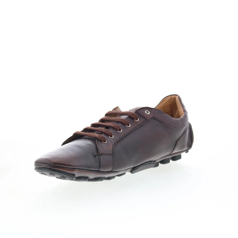 Di Bianco Muaelio Mens Brown Leather Lace Up Lifestyle Sneakers Shoes