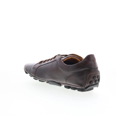 Di Bianco Muaelio Mens Brown Leather Lace Up Lifestyle Sneakers Shoes