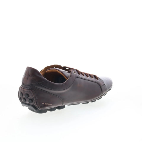 Di Bianco Muaelio Mens Brown Leather Lace Up Lifestyle Sneakers Shoes