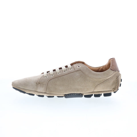 Di Bianco Mugelle Mens Gray Suede Lace Up Lifestyle Sneakers Shoes