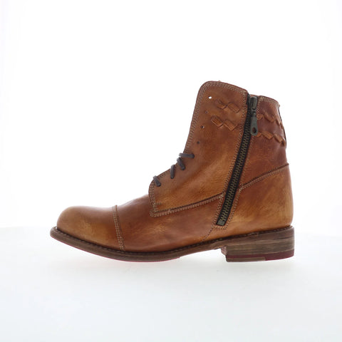 Bed Stu Valient F311015 Womens Brown Leather Zipper Western Boots