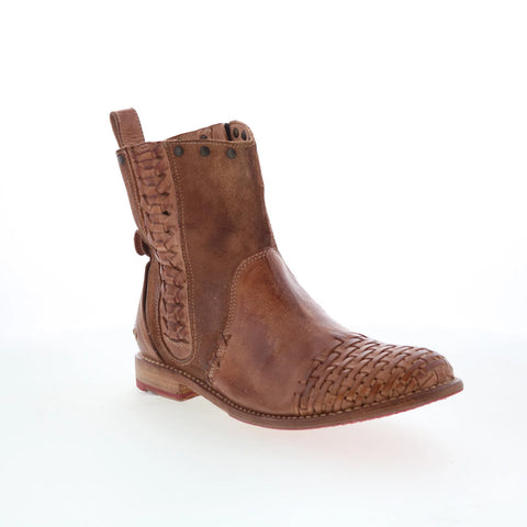 Bed Stu Baxter F321013 Womens Brown Leather Zipper Western Boots