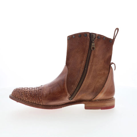 Bed Stu Baxter F321013 Womens Brown Leather Zipper Western Boots