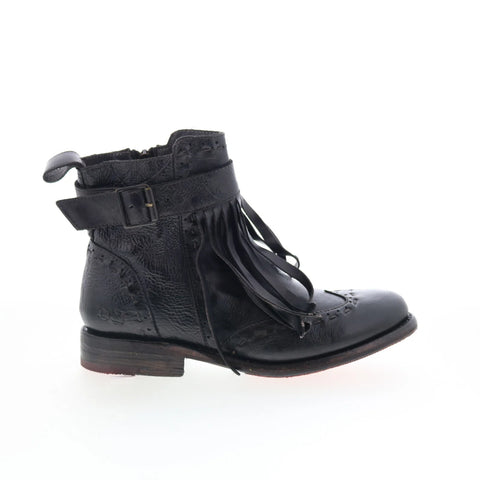 Bed Stu Jessamine F321132 Womens Black Leather Zipper Western Boots
