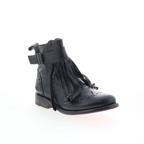 Bed Stu Jessamine F321132 Womens Black Leather Zipper Western Boots