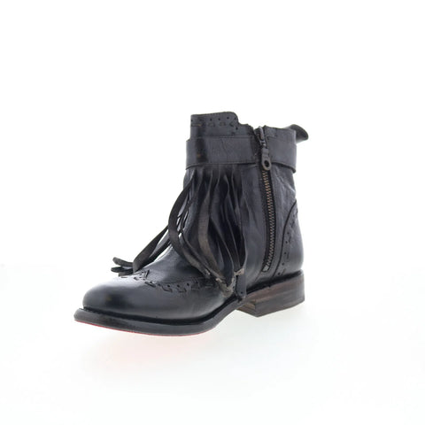Bed Stu Jessamine F321132 Womens Black Leather Zipper Western Boots