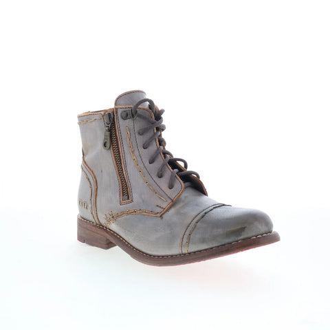 Bed Stu Bonnie S F321137 Womens Gray Leather Lace Up Western Boots