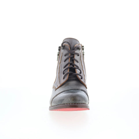 Bed Stu Bonnie S F321137 Womens Gray Leather Lace Up Western Boots