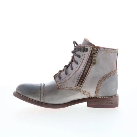 Bed Stu Bonnie S F321137 Womens Gray Leather Lace Up Western Boots