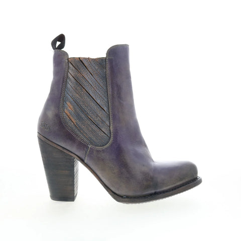 Bed Stu Insight F323002 Womens Purple Leather Slip On Western Boots