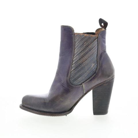 Bed Stu Insight F323002 Womens Purple Leather Slip On Western Boots