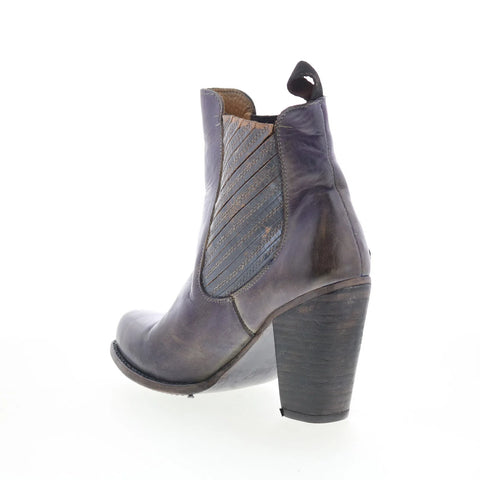 Bed Stu Insight F323002 Womens Purple Leather Slip On Western Boots